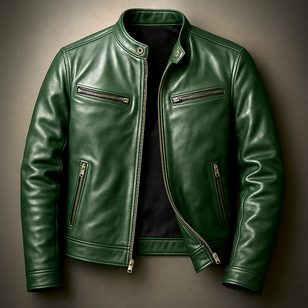 Heren Klassieke Faux Leren Zip-Up Jast