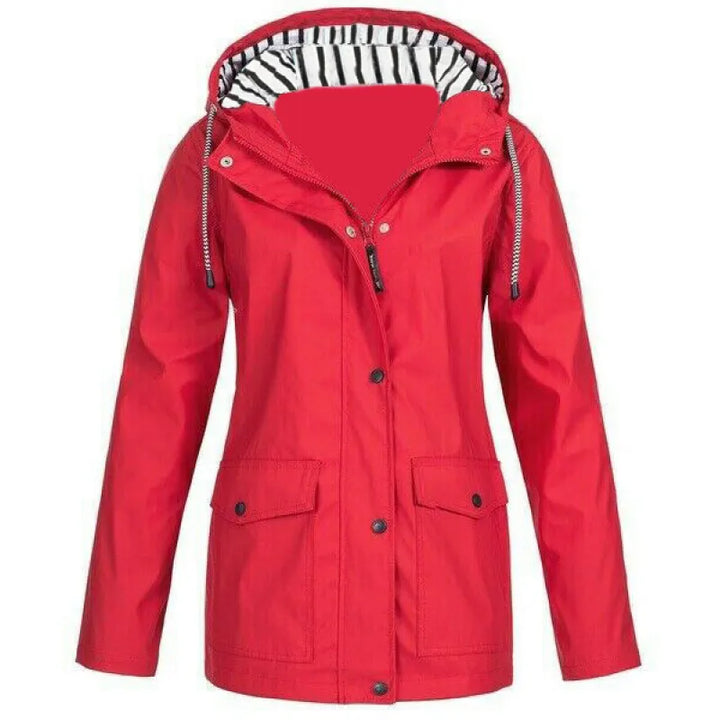 Zoey | Dames regenjas met capuchon en klepzakken
