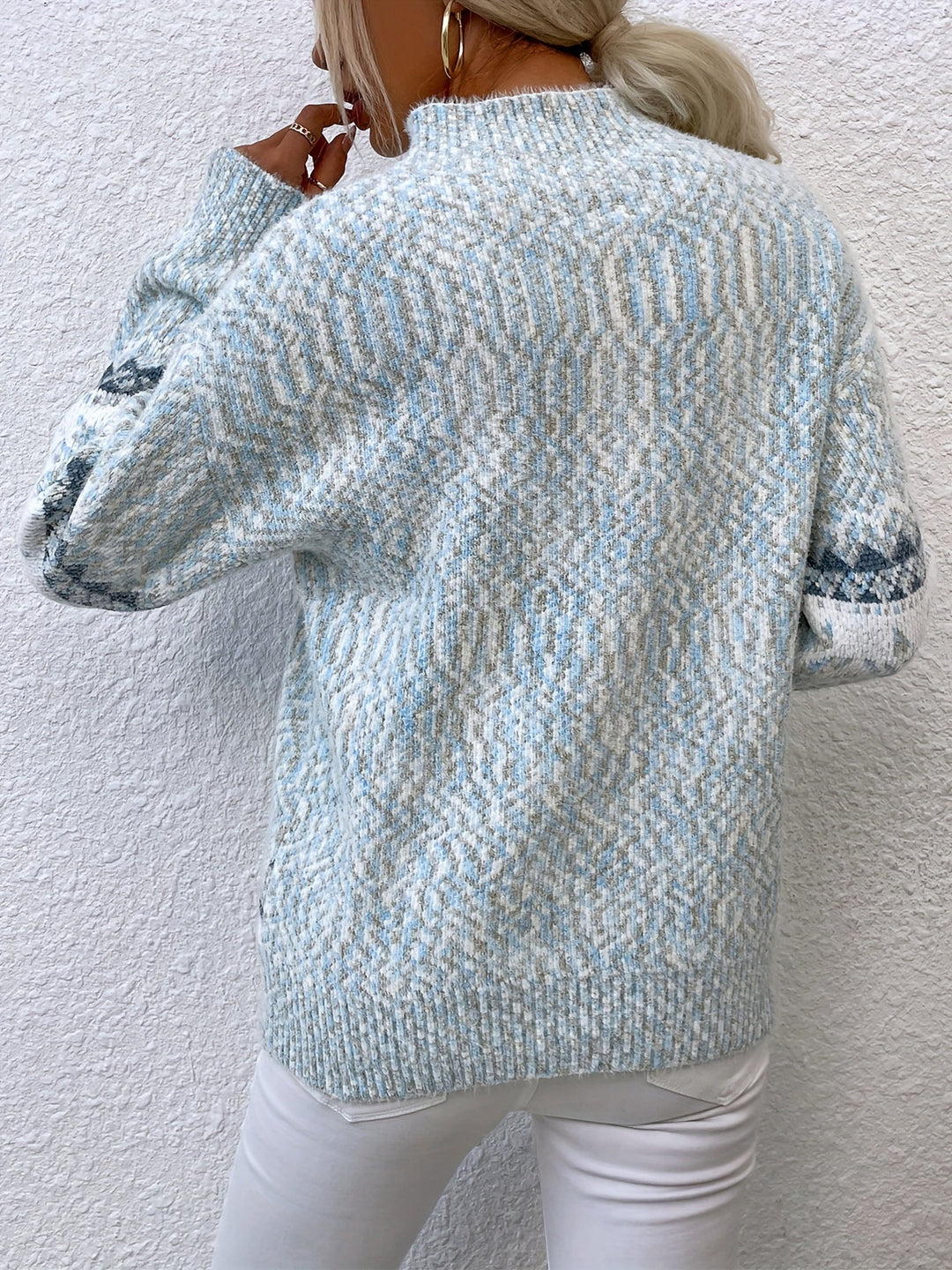 Tamsin | Gezellige Sneeuwvlok Mock-Neck Trui