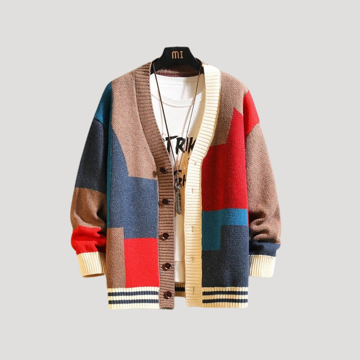 Adeline | Dames Lente Colorblock Geknoopte Gebreide Cardigan