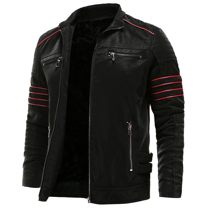 Godfried™ Heren Sherpa Gevoerde Motorlook Jas