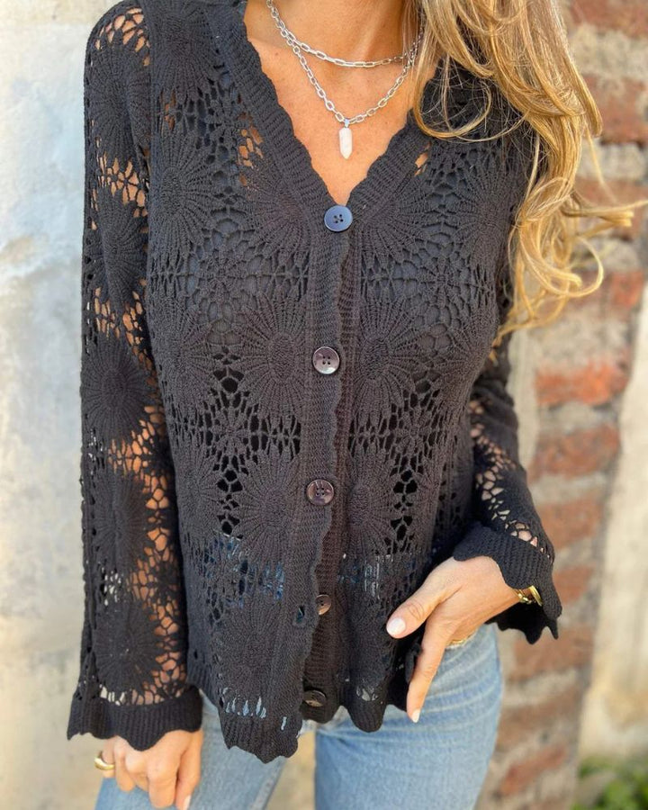 NALIE - Gehaakte Kant Knopen Cardigan