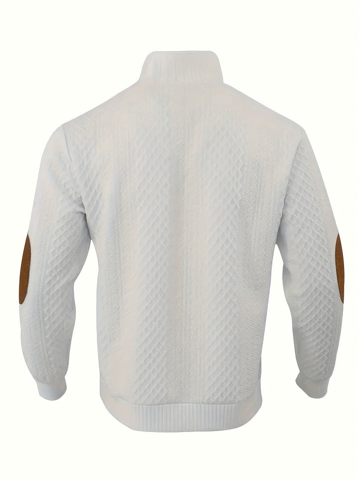 Ronan | Staande Kraag Knop Henley Trui
