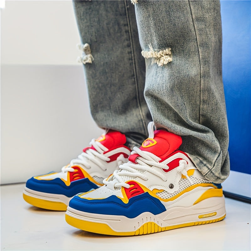 Heren All-Season Vetersportschoenen met Geometrisch Kleurblokpatroon