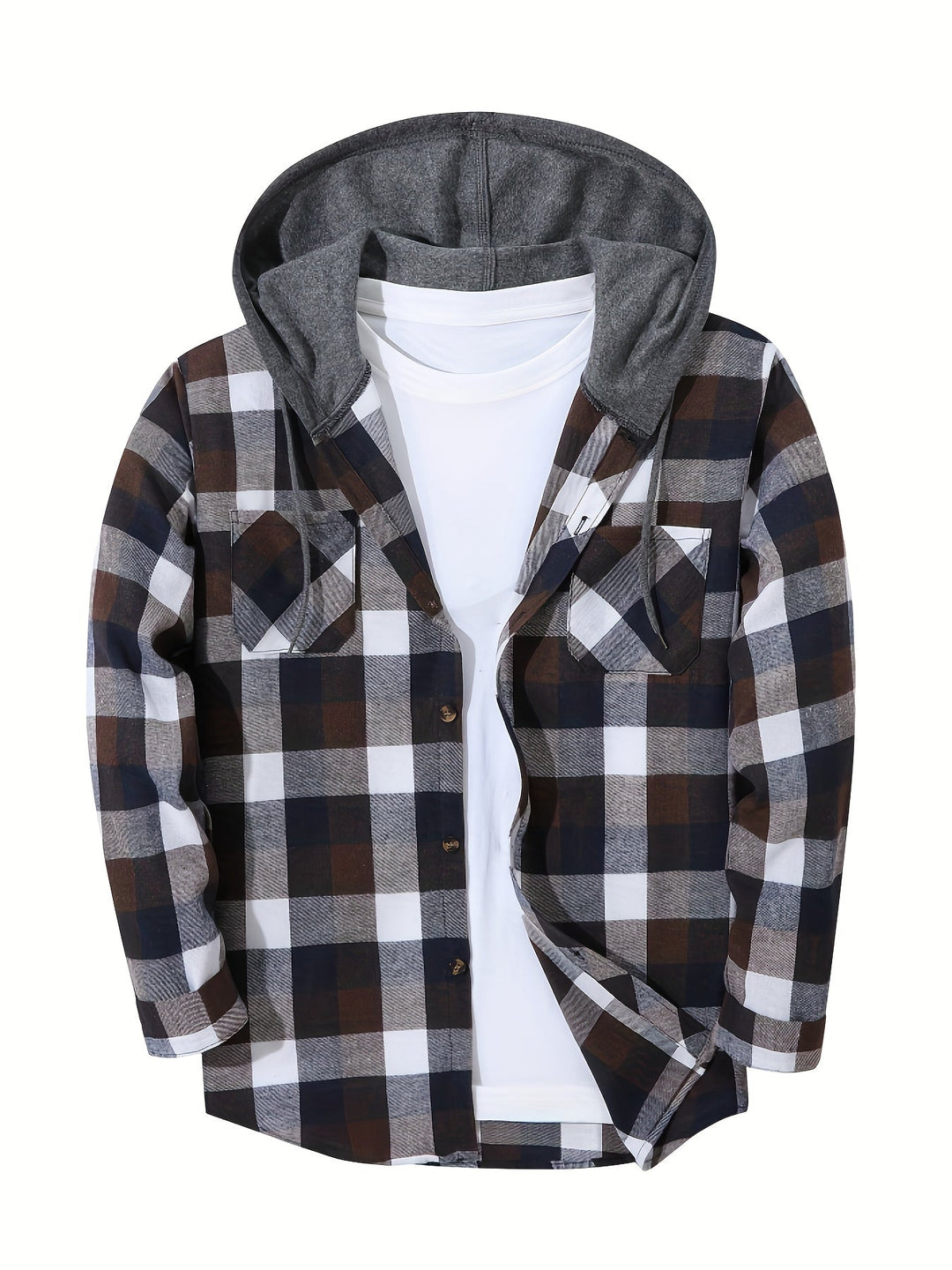 Braxton | Geruit Hooded Shirt