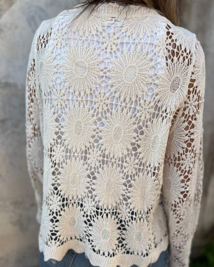 NALIE - Gehaakte Kant Knopen Cardigan