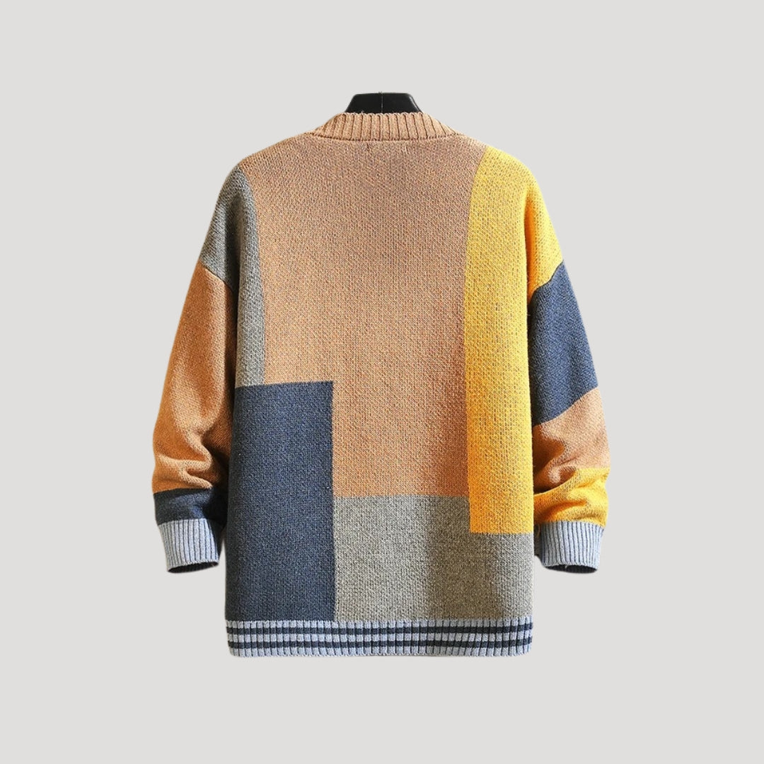 Adeline | Dames Lente Colorblock Geknoopte Gebreide Cardigan