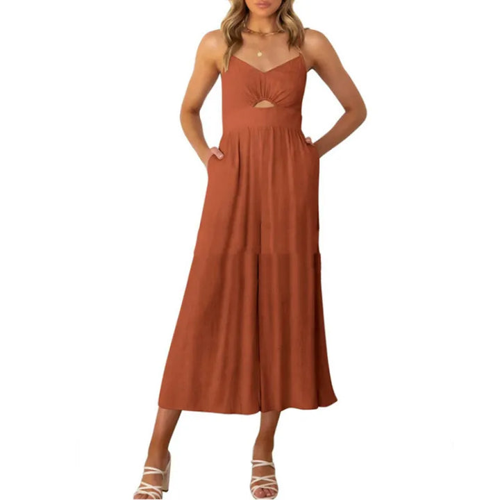 Benedikta | Damesjumpsuit met spaghettibandjes en uitsnijding