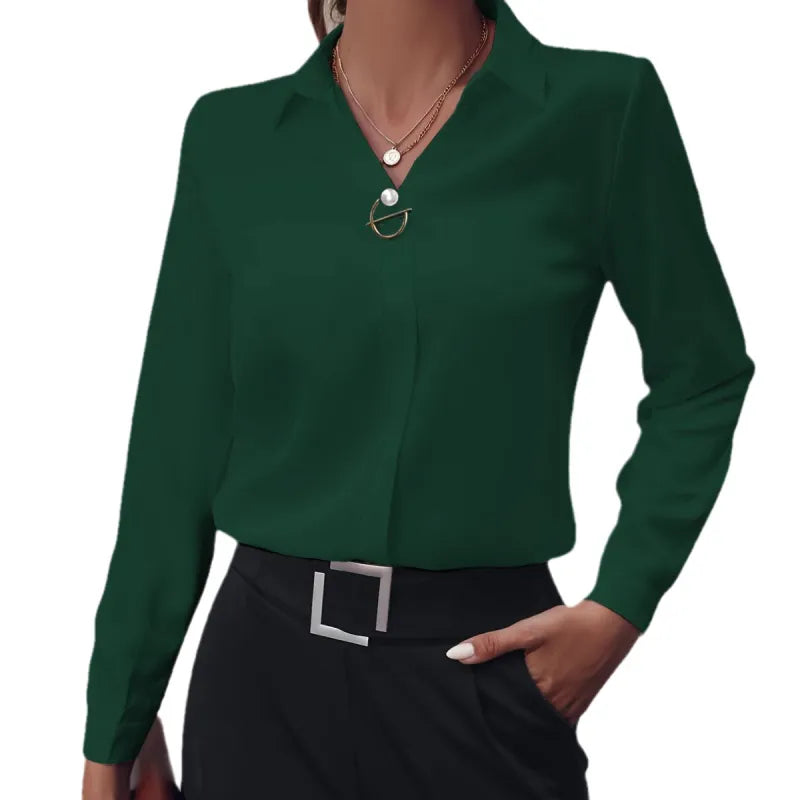 Violet | Damesblouse met puntkraag en siersluiting