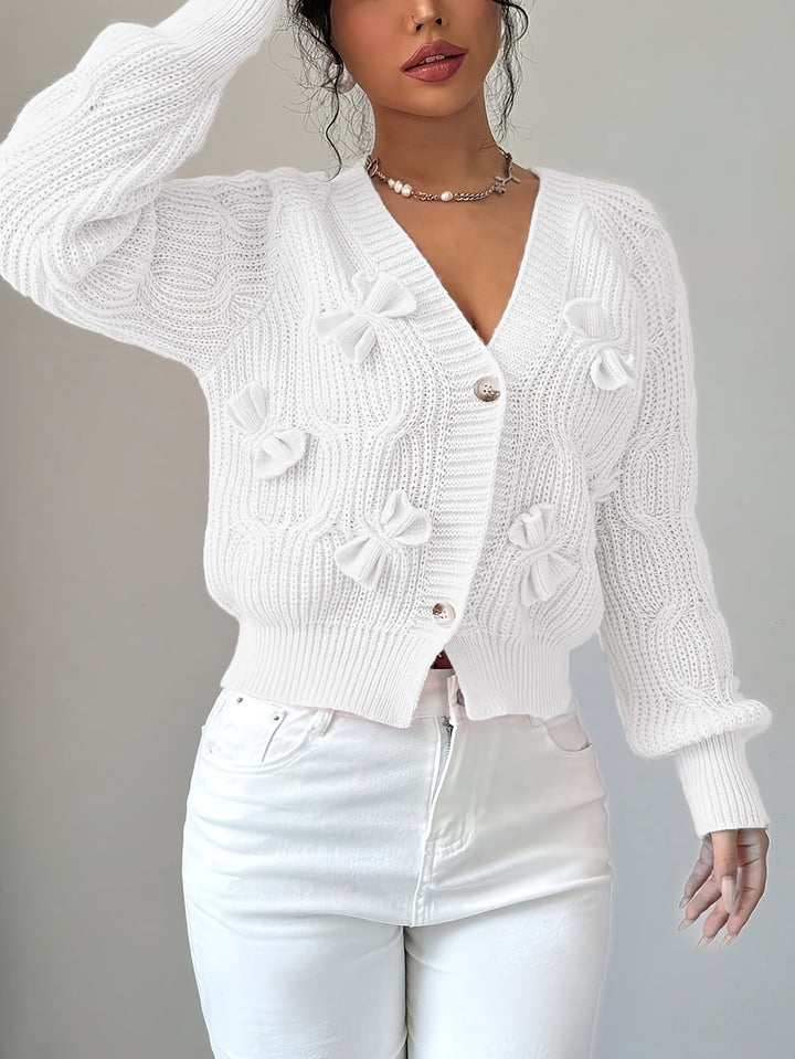 Juniper | Zachte Cardigan met Boogdetail en Lange Mouwen