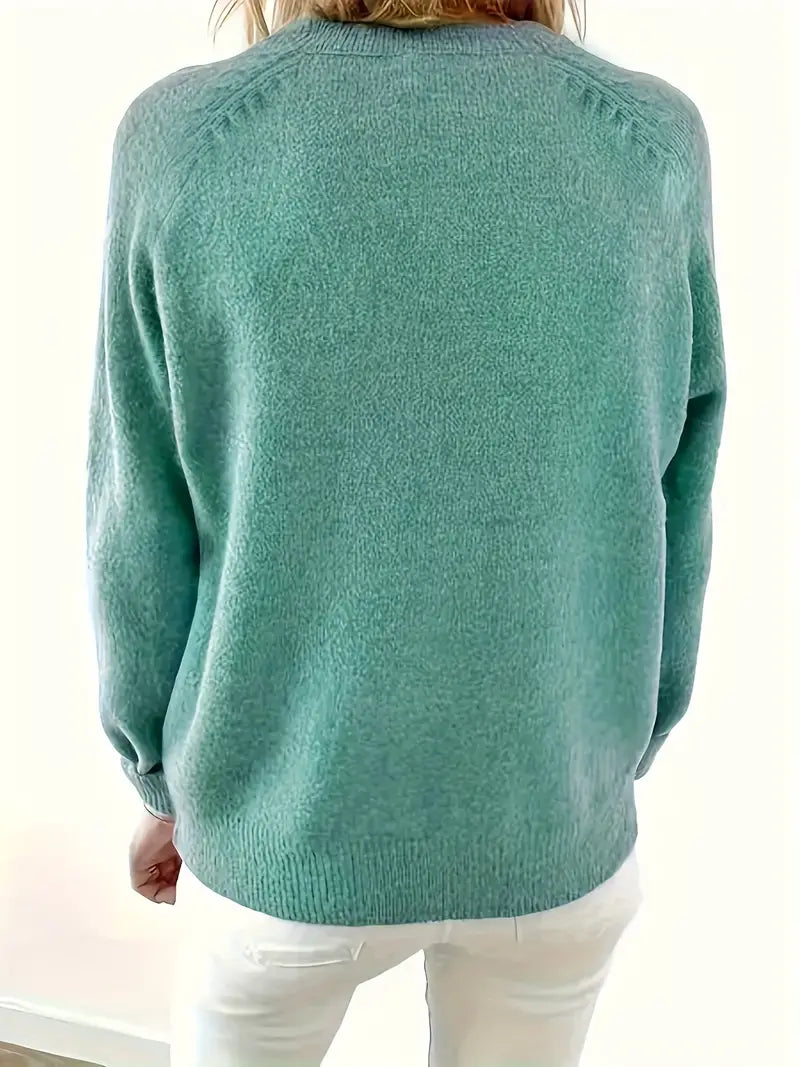 Caroline - Solide Pullover Met Halve Knopsluiting