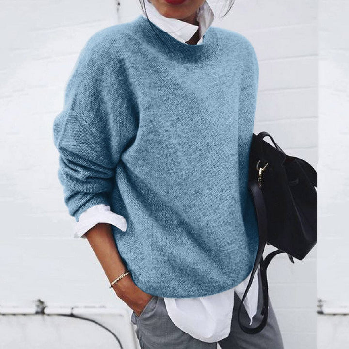 Dames Oversized Zachte Brei Crew Neck Trui