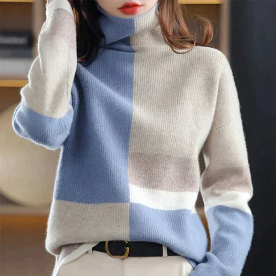 Colorblock Gebreide Trui voor Dames