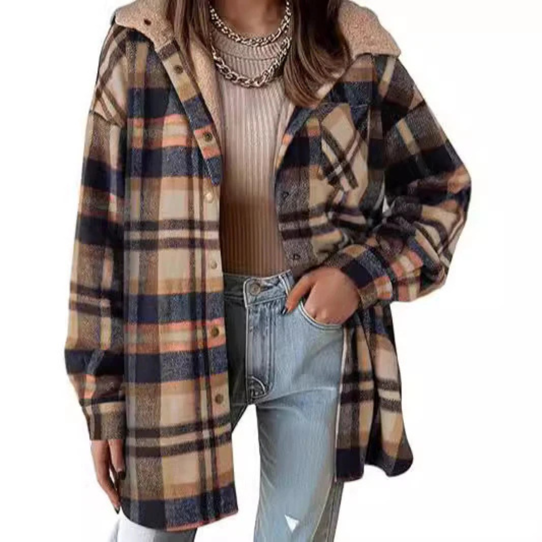 Tallulah - Ontspannen gesneden hoodie in ruitpatroon