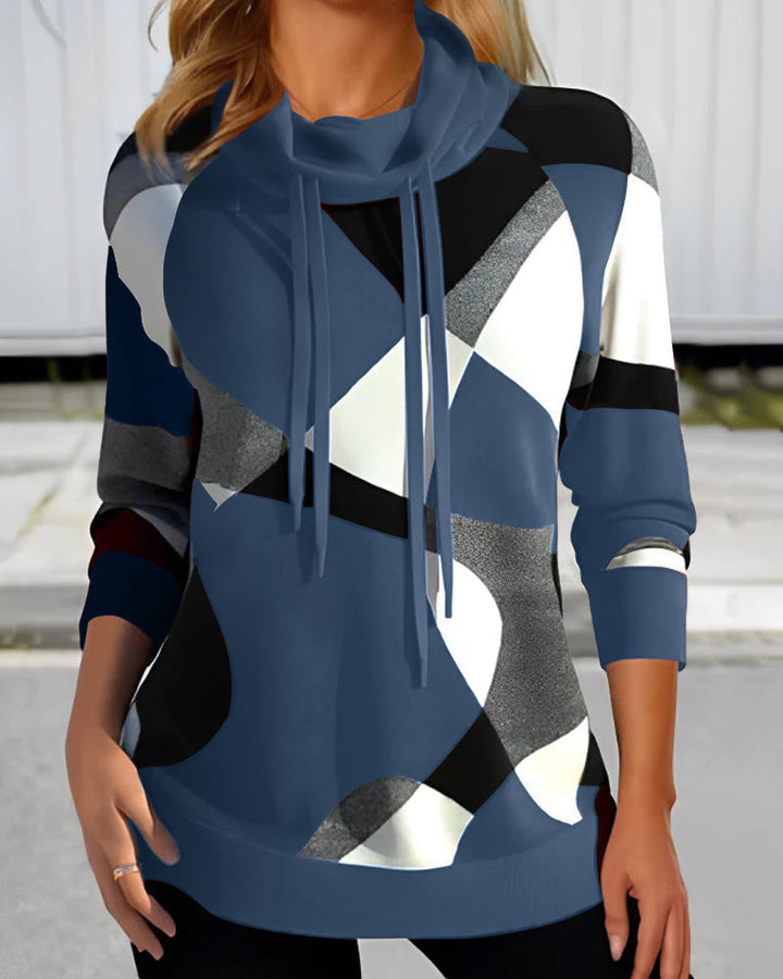 Colorblock Trui Met Capuchon Voor Dames