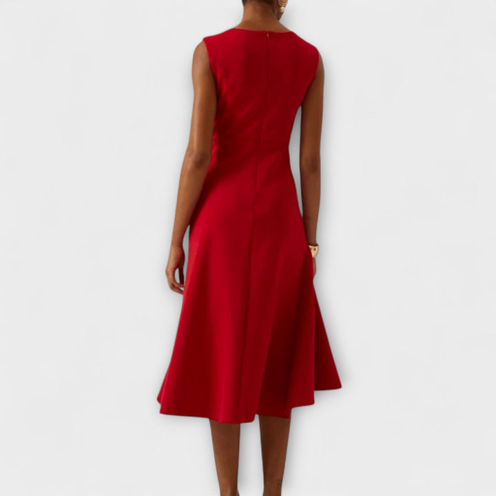 Brittany | Dames Drapé Asymmetrische Midikleed