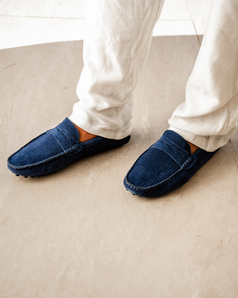 Matthew | Old Money Slip on Heren Suède Mokassin