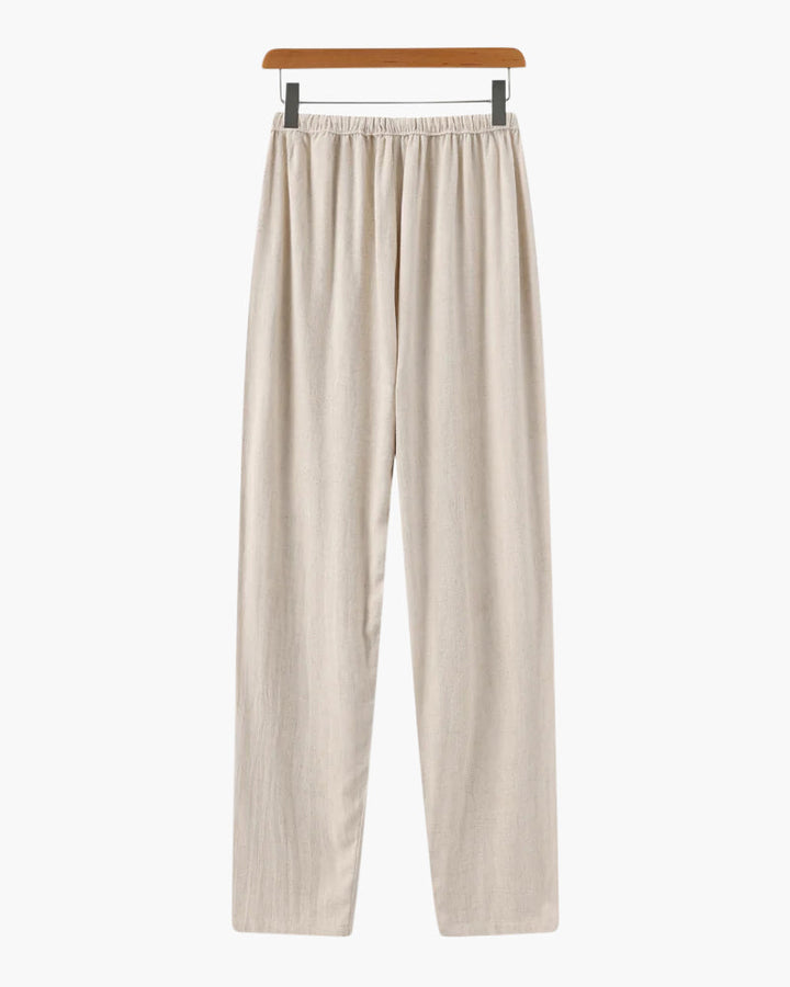 Adrian | Lichte Slim Fit Heren Zomer Linnenbroek met Koord