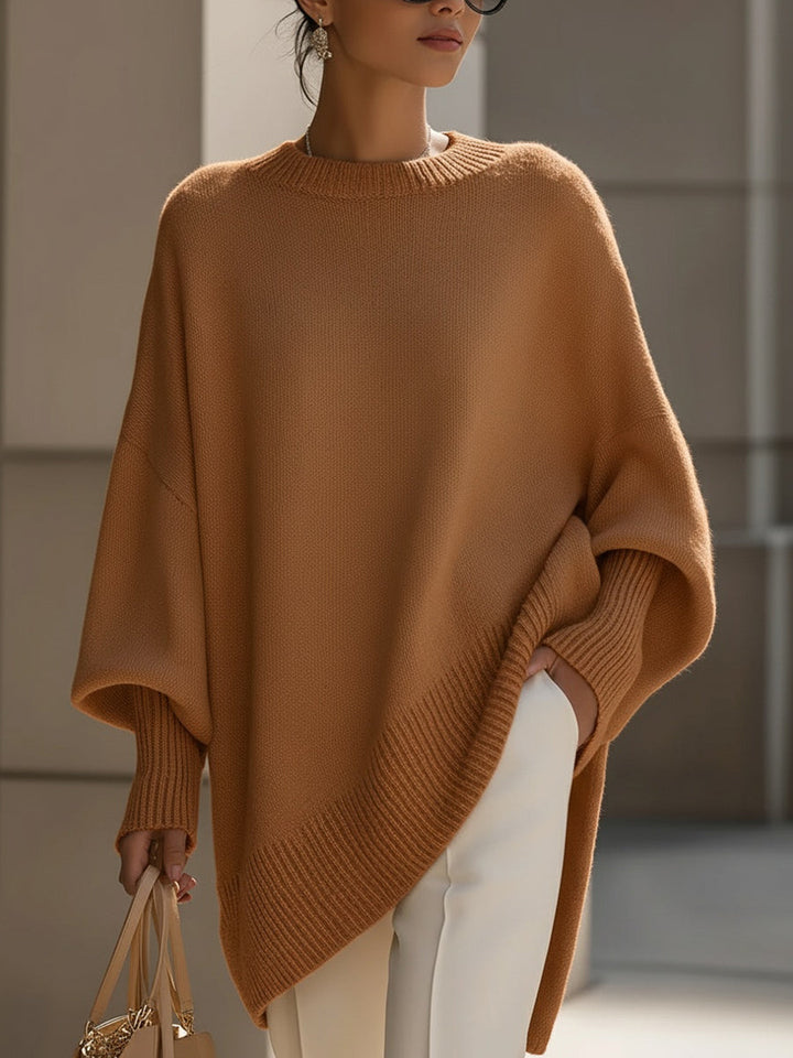 Dames Oversized Batwing Gebreide Poncho Trui