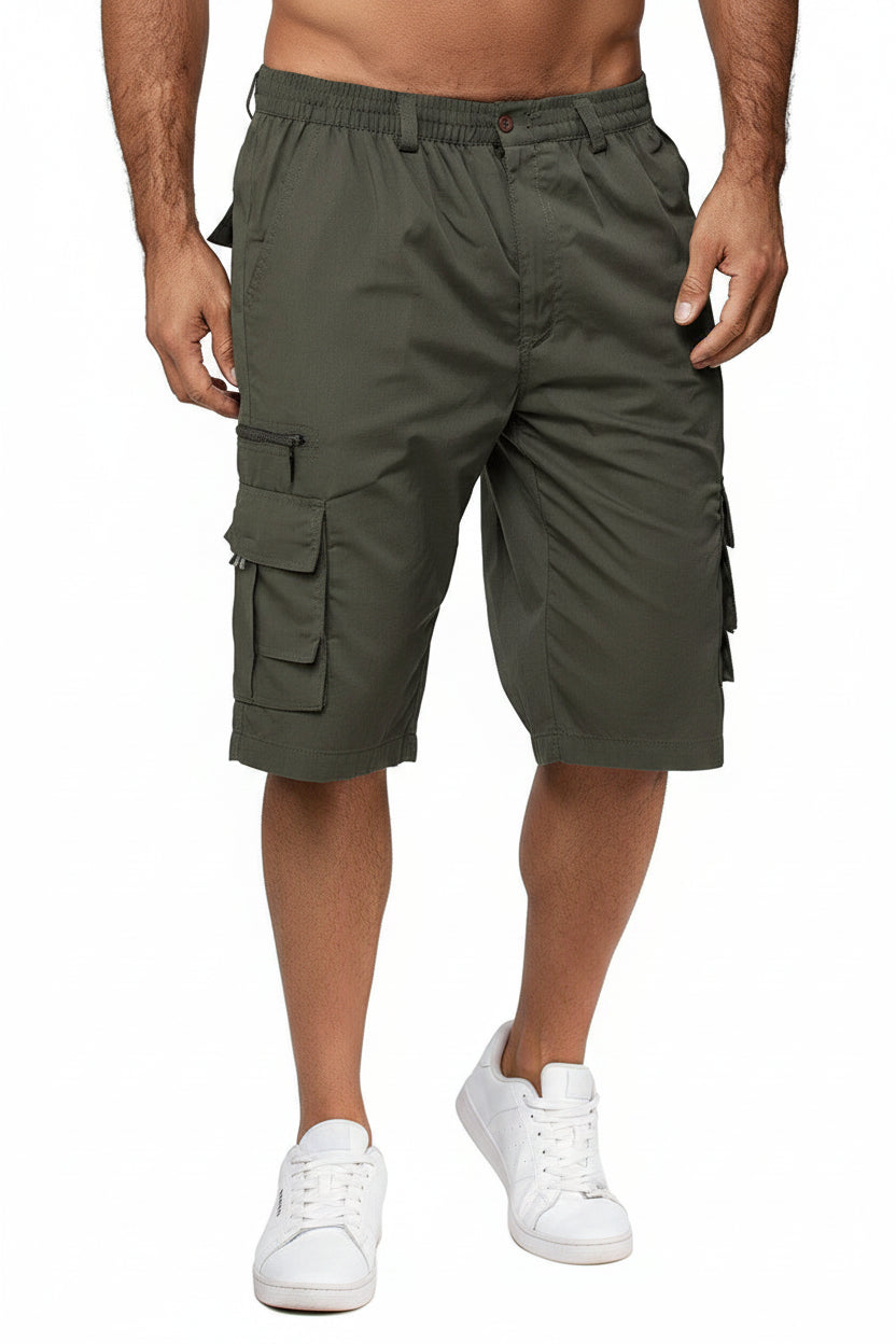 James | Herenshorts met elastische tailleband en cargozakken
