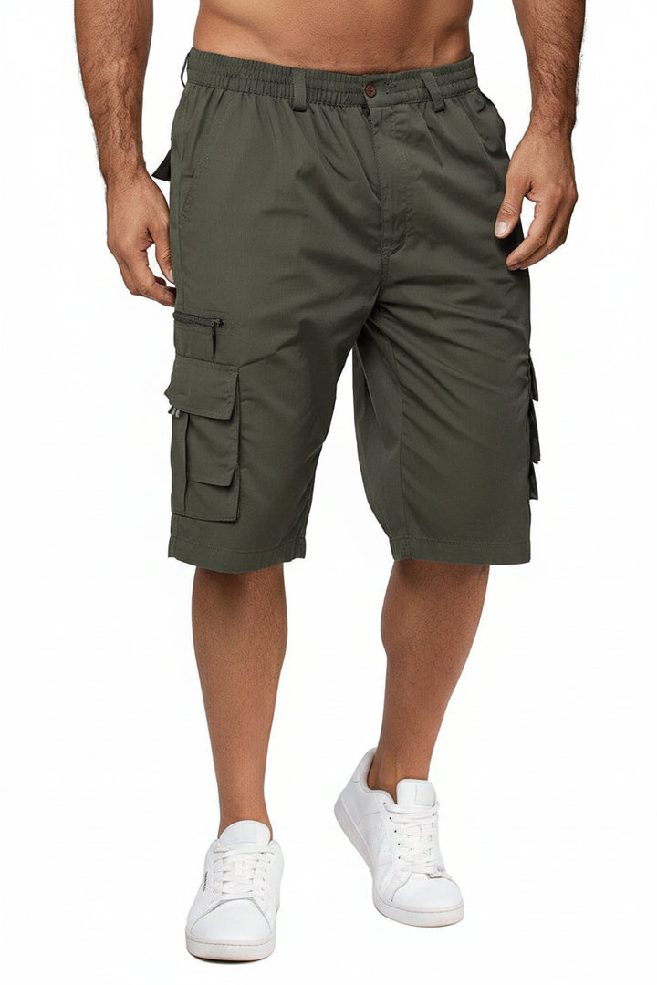 James | Herenshorts met elastische tailleband en cargozakken