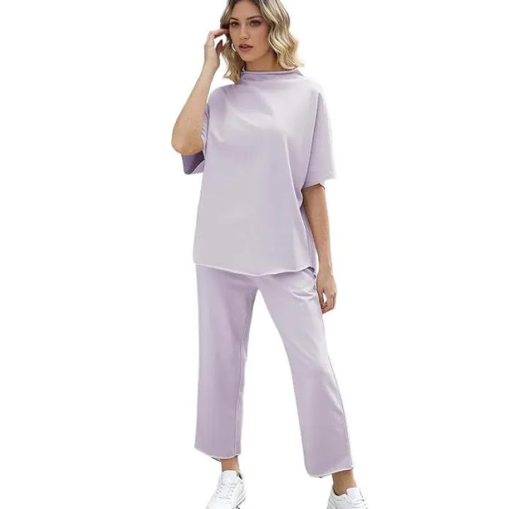 Lisa | Dames broekenset met opstaande hals en culotte