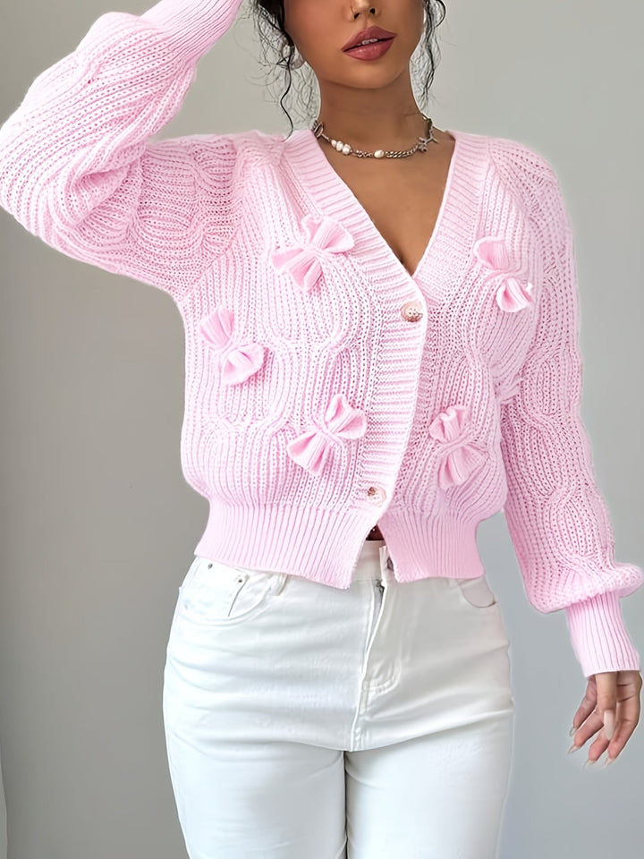 Juniper | Zachte Cardigan met Boogdetail en Lange Mouwen
