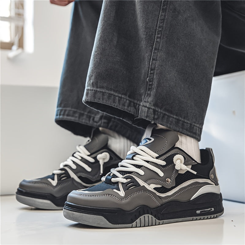 Heren All-Season Vetersportschoenen met Geometrisch Kleurblokpatroon