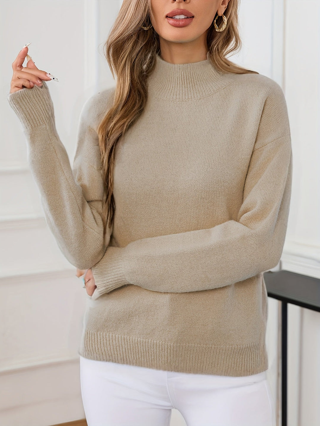 Lorelei | Verfijnde Mock Neck Trui