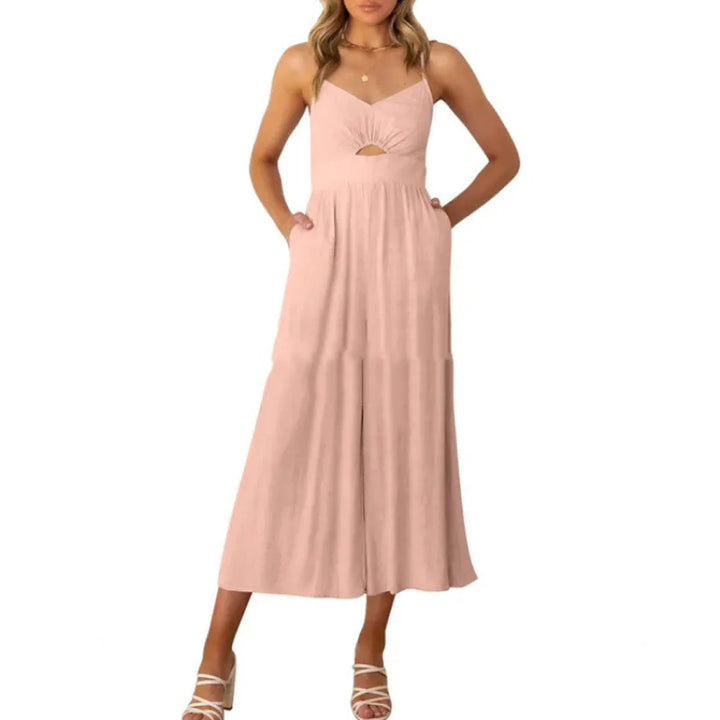 Benedikta | Damesjumpsuit met spaghettibandjes en uitsnijding