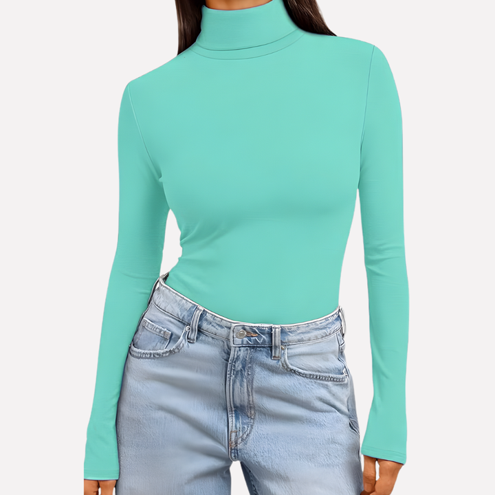 Vrouwen Turtleneck Lang Mouw Top