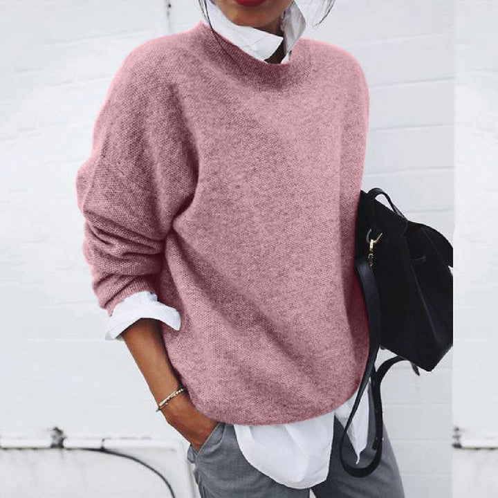 Dames Oversized Zachte Brei Crew Neck Trui