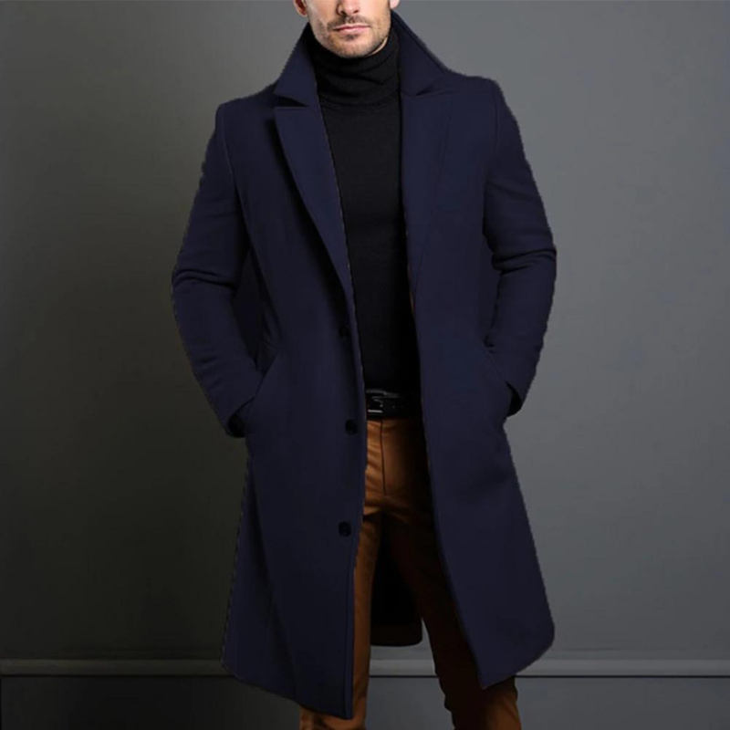 Lange Manteljas - Heren - Luxe Merinowol - Winter Stijlvol en Warm