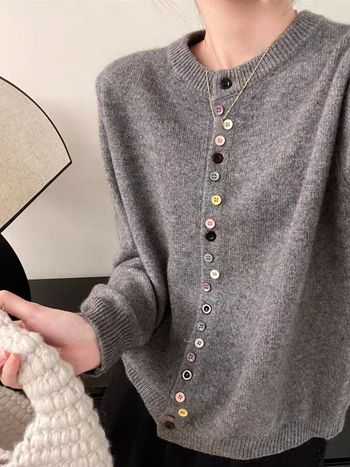 Aaliyah | Elegante Knopen Gebreide Cardigan