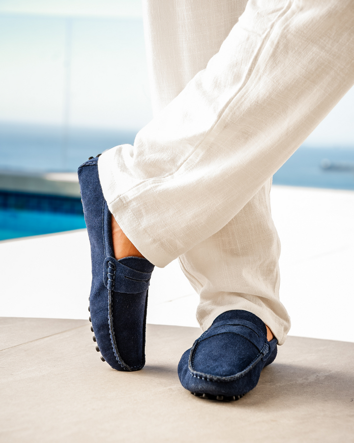 Matthew | Old Money Slip on Heren Suède Mokassin