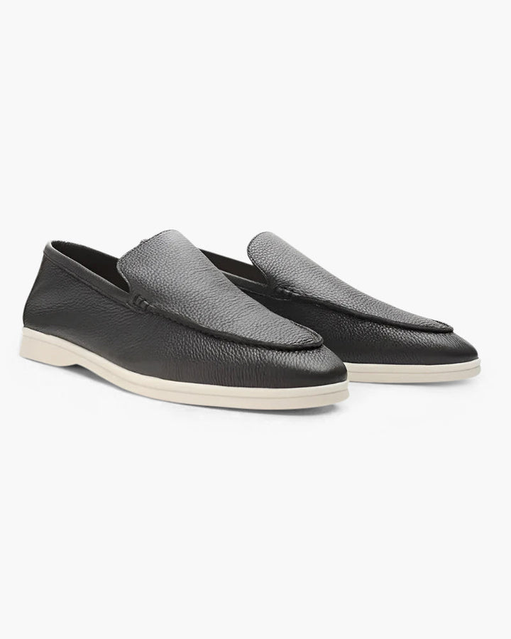 Logan | Vintage Old Money Heren Koeienhuid Leder Loafer
