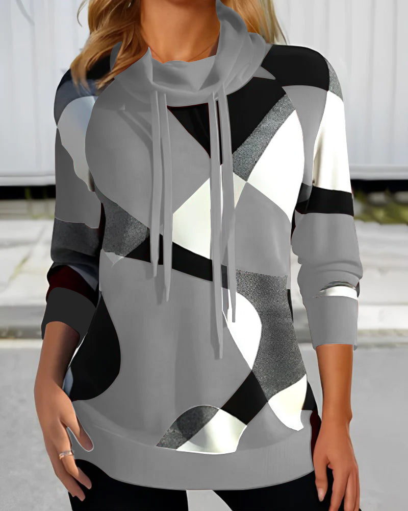 Colorblock Trui Met Capuchon Voor Dames
