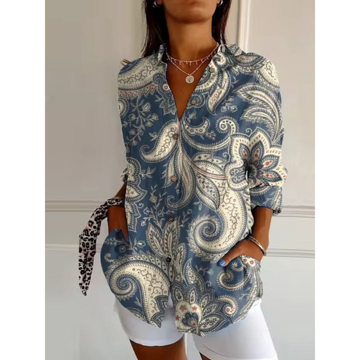 Bloemen Blouse met Knopen voor Dames