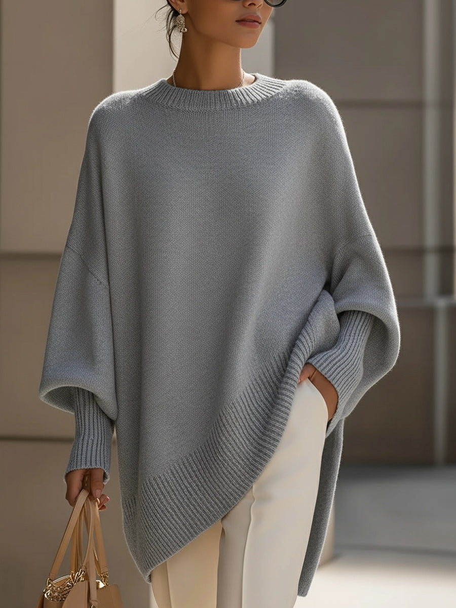 Dames Oversized Batwing Gebreide Poncho Trui