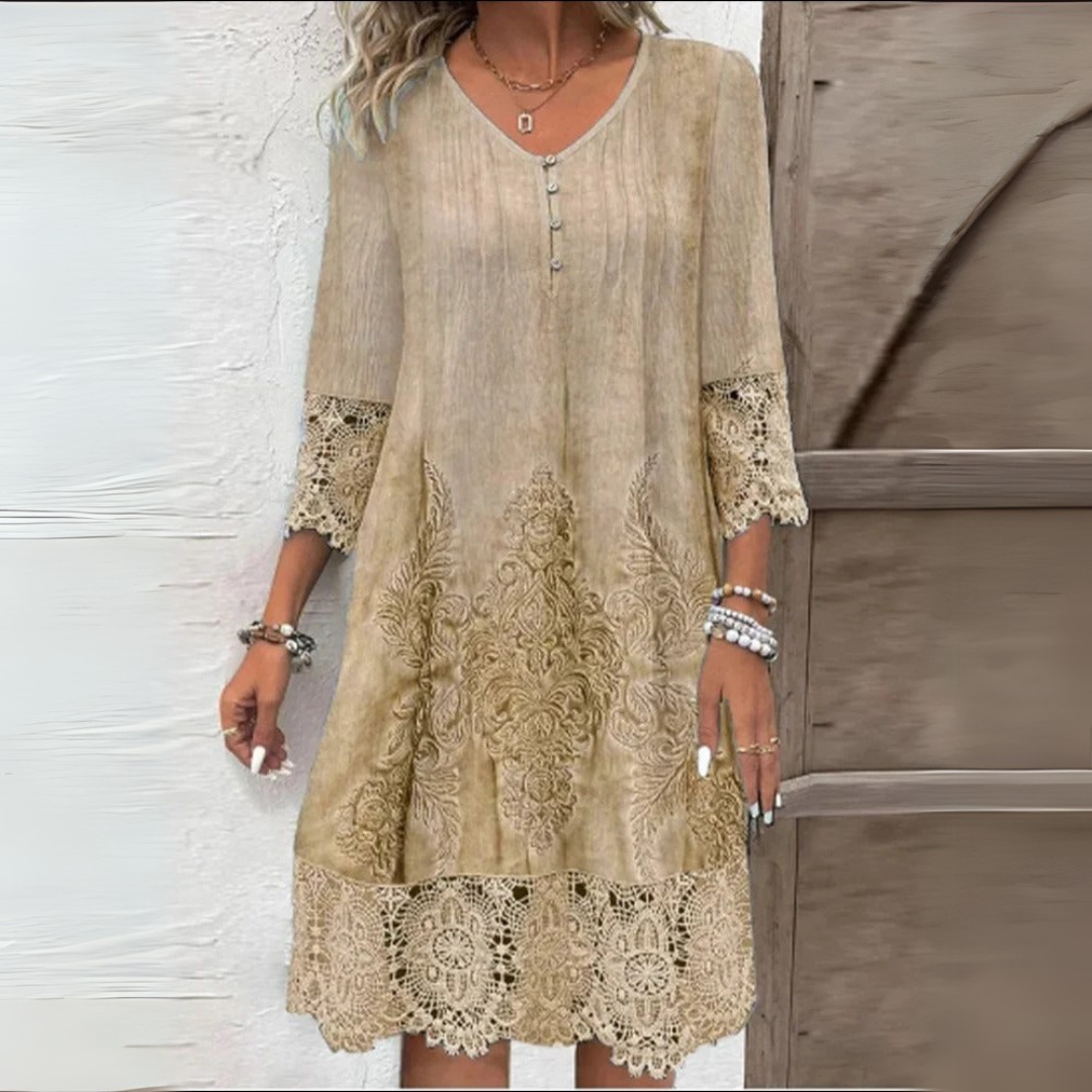 Katoenen Zomerjurk met V-Hals voor Dames – Luchtig en Comfortabel Design