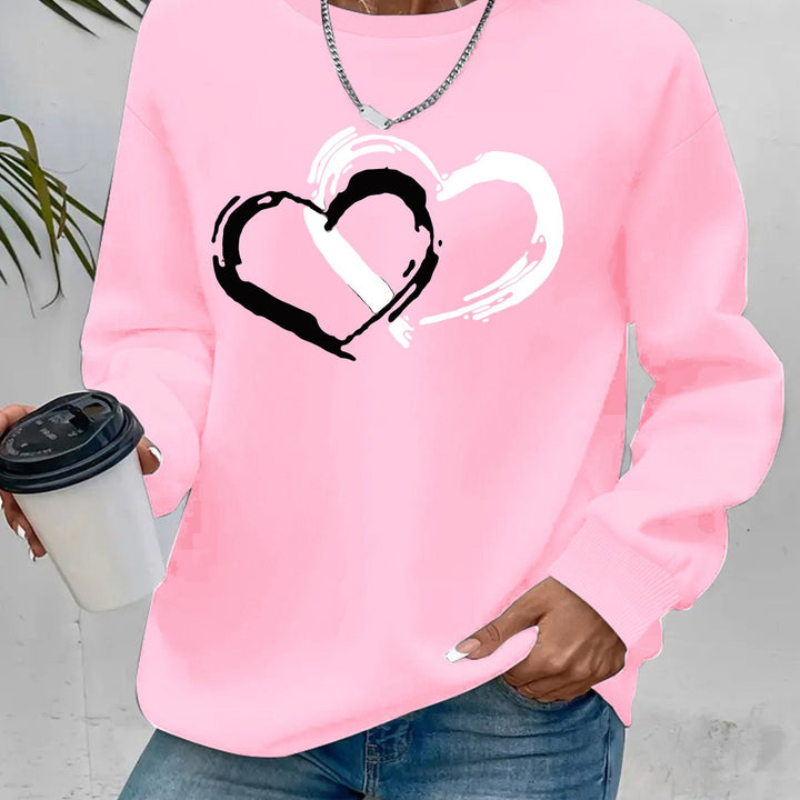ZOEY – DUBBELE HART GRAFISCHE SWEATSHIRT