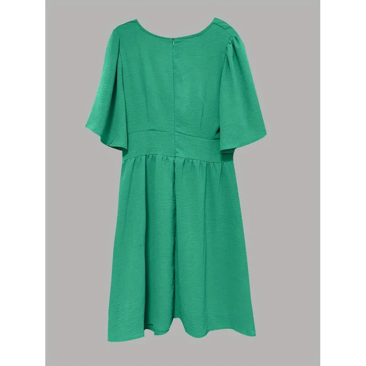 Judy | Women's Dress with V-Neck and Ruched Waist