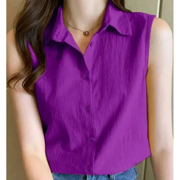 Adelaide | Damesblouse met puntkraag en knoopsluiting