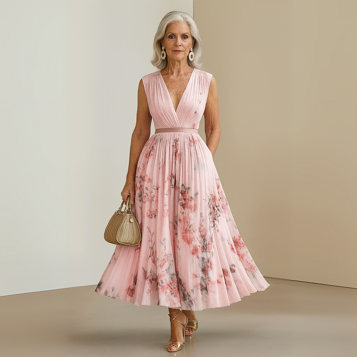 Claire | Dames Vloeiende Mouwloze Zomer Maxidress