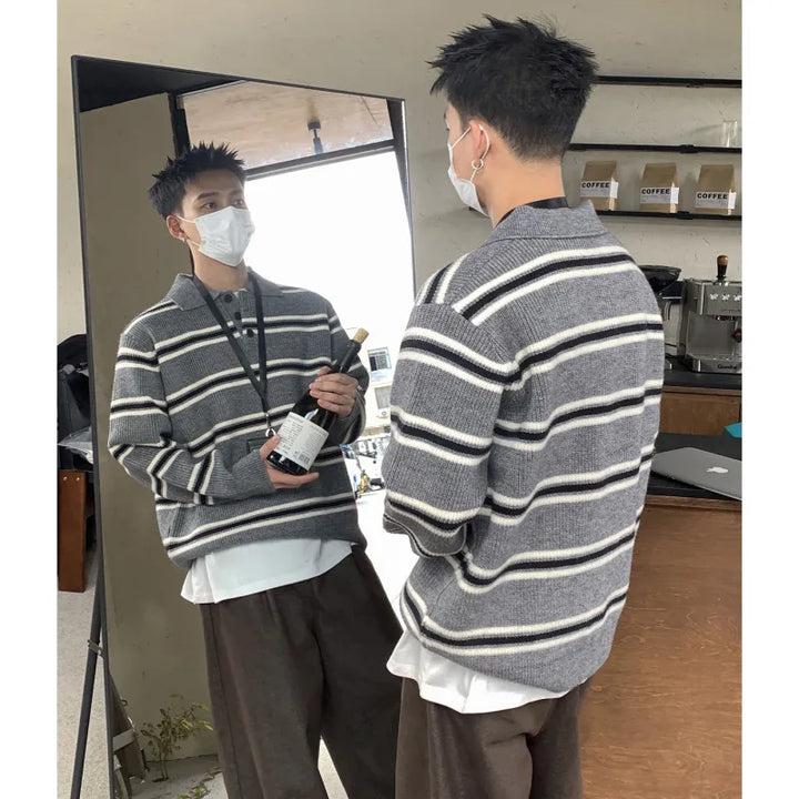Lia | Dames Trui met Polokraag en Strepen
