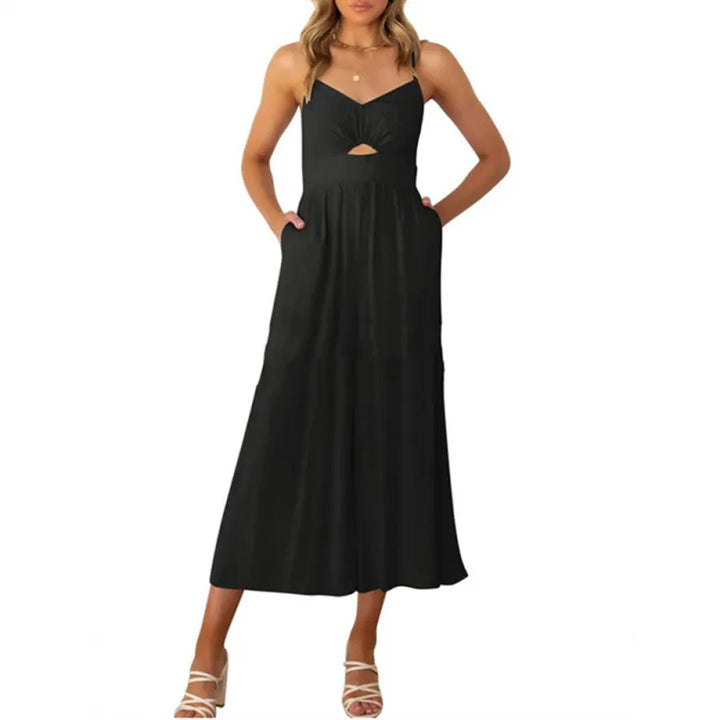 Benedikta | Damesjumpsuit met spaghettibandjes en uitsnijding