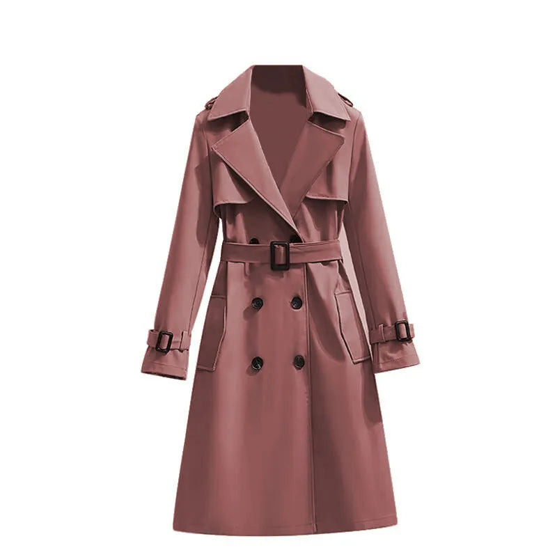 Lina | Dames Trenchcoat met Knoopsluiting en Tailleband