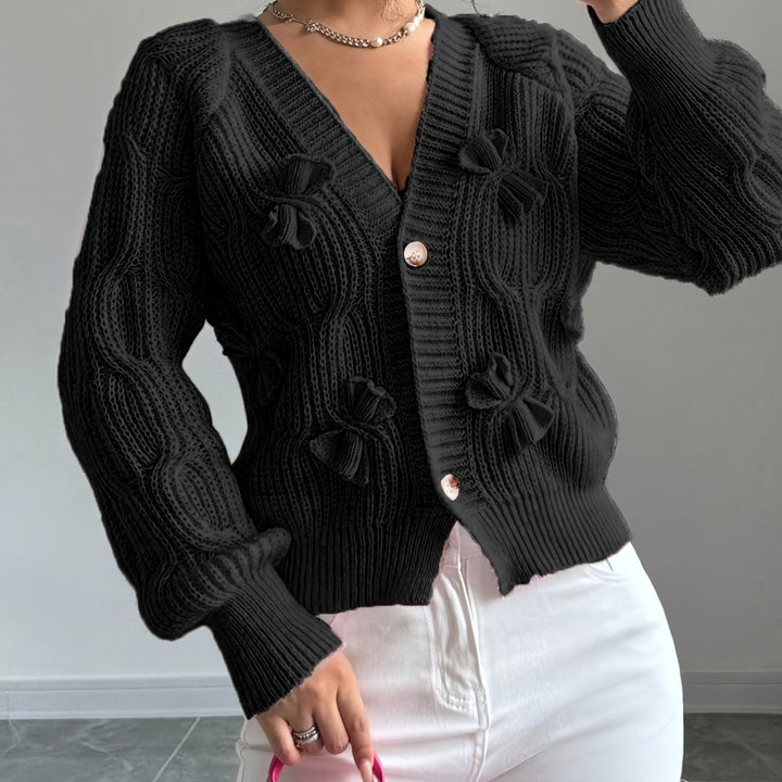 Juniper | Zachte Cardigan met Boogdetail en Lange Mouwen
