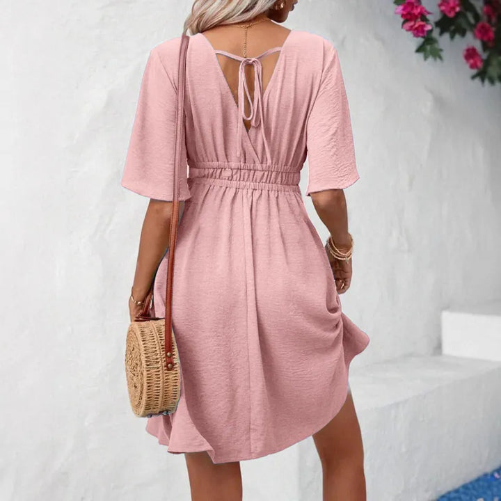 Judy | Dames Jurk met V-Hals en Elastische Taille
