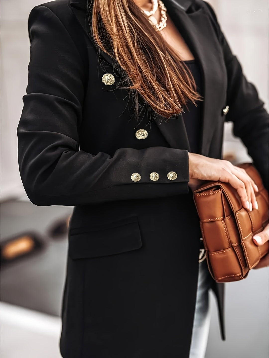 Faye | Dames Blazer met Dubbele Knopen en Lange Mouwen